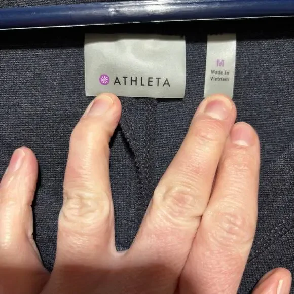 Athleta Charcoal Navy Dress Long Sleeve V-Neck Zipper Pocket Size M Casual - Picture 4 of 7